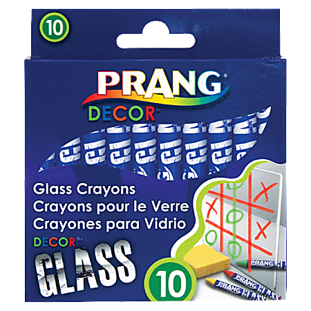 Prang® Decor Glass Crayons, Assorted Colors, Pack Of 10