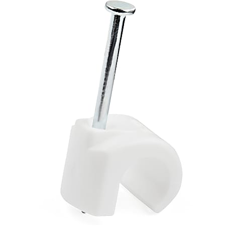 StarTech.com 100 Pk (L) Cable Clips w/ Nail - Reusable Nail-in Clamps - Cord Mounting/Holding Clips - CBMNMCC3