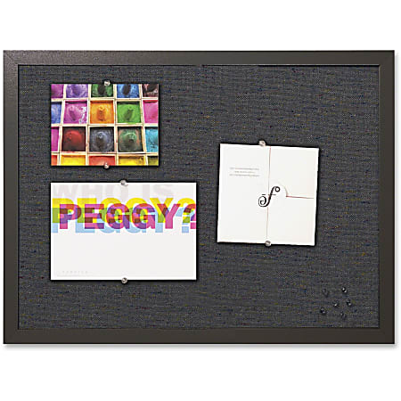 MasterVision® Fabric Bulletin Board, 18" x 24", Black Finish Frame