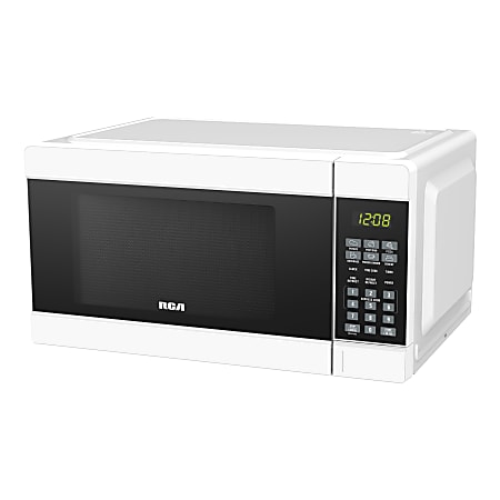 RCA Countertop Microwave Oven With Glass Turntable, 1.1 Cu. Ft., White