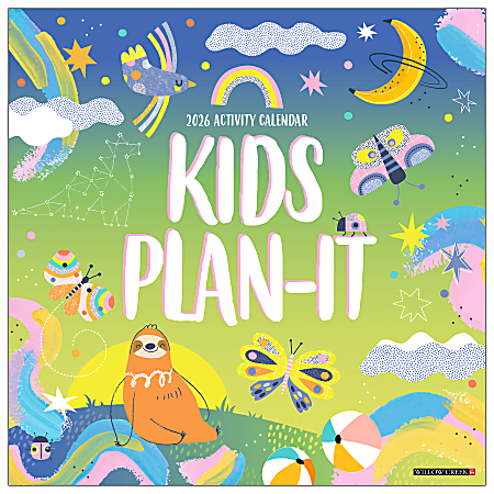 2026 Willow Creek Press Art & Design Monthly Wall Calendar, 12" x 12", Kid’s Plan It Calendar, January To December, 51672