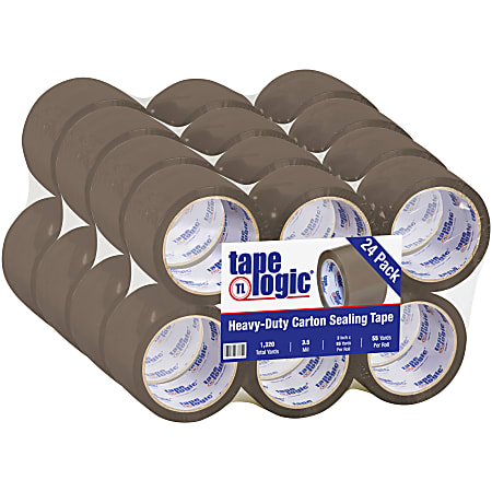 Tape Logic® #350 Industrial Acrylic Tape, 3" Core, 3" x 55 Yd., Tan, Case Of 24