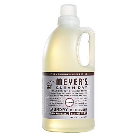 Mrs. Meyer's Clean Day Liquid Laundry Detergent, Lavender Scent, 64 Oz Bottle, Case Of 6