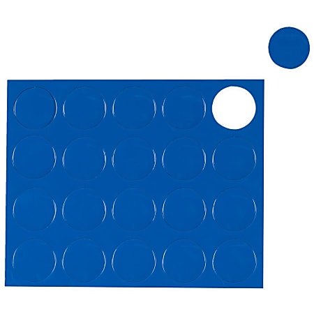 MasterVision® Magnetic Color Coding Dots, BVCFM1601, 3/4" Diameter, Round, Blue, Vinyl, 20 Per Pack