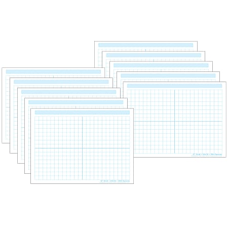 Ashley Productions Smart Poly PosterMat Pals Space Savers, 13" x 9-1/2", 1/2" Grid Blocks, Pack Of 10 Pieces