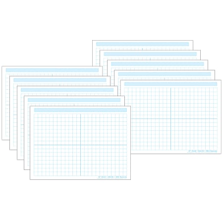 Ashley Productions Smart Poly PosterMat Pals Space Savers, 13" x 9-1/2", 1/2" Grid Blocks, Pack Of 10 Pieces