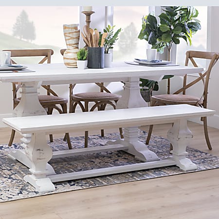 5' Straight Backless Bench- White