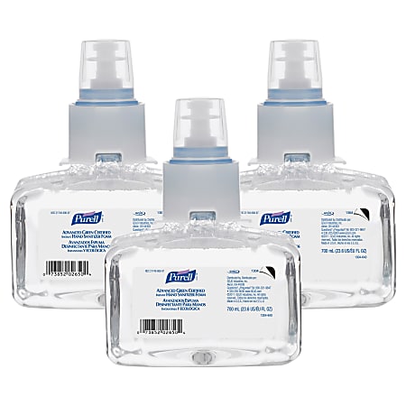 PURELL® LTX-7 Instant Hand Sanitizer Refill - 23.7 fl oz (700 mL) - Hands-free Dispenser - Kill Germs - Hand, Skin - Clear - Eco-friendly - 3 / Carton