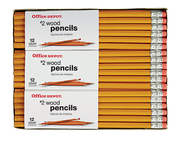 Office Depot Brand Wood Pencils 2 Lead Medium Pack of 12 - Office Depot