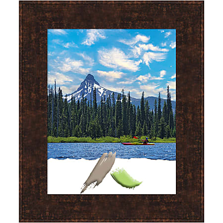 Amanti Art Picture Frame, 15" x 18", Matted For 11" x 14", William Mottled Bronze Narrow