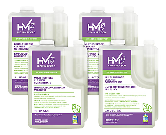 Highmark® ECO Multi-Purpose Cleaner Concentrate, 2 Liters, Case Of 4 Bottles