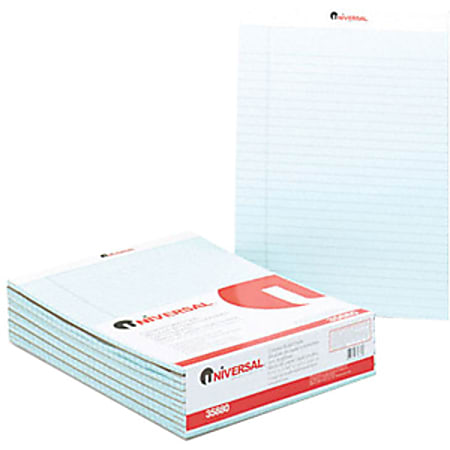 Universal 35880 Colored Perforated Note Pads, 8-1/2x 11, Blue, 50-Sheet, Dozen - 50 Sheets - 16 lb Basis Weight - 35880