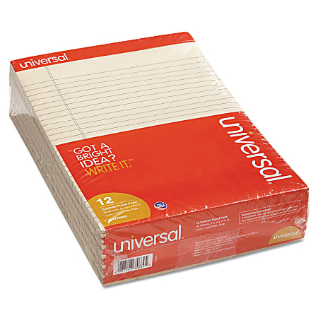 Universal® Color Perforated Notepads, 8 1/2" x 11",