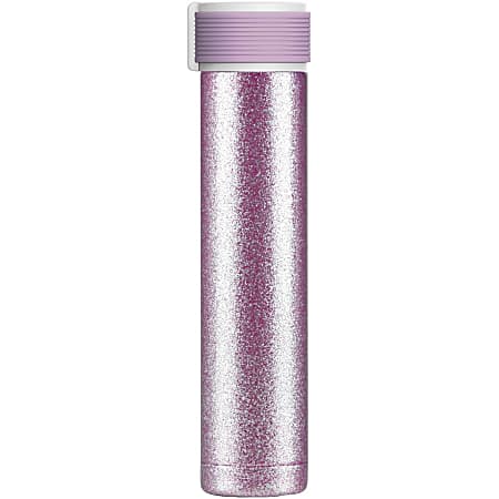 asobu 8-Ounce Skinny Glitter Water Bottle (Pink) - 8 fl oz - Pink - Silicone, Stainless Steel