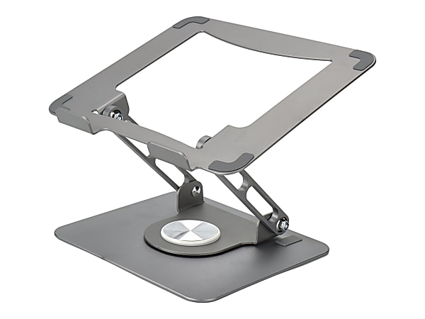 Uncaged Ergonomics Swivel Laptop Stand for Desk - Adjustable Laptop Riser Cooler with 360 Rotation - Up to 15.60" Screen Support - SLSSPACEGRAY