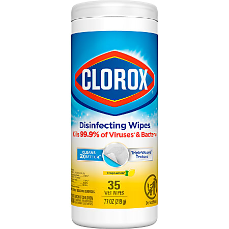 Clorox Disinfecting Wipes, Bleach Free Cleaning Wipes Crisp Lemon - 35 Count