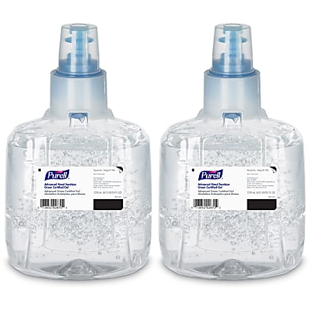 PURELL® LTX12 Advanced Sanitizer Gel Refill - 40.6 fl oz (1200 mL) - Hands-free Dispenser - Kill Germs - Skin, Hand - Clear - Fragrance-free, Dye-free - 2 / Carton
