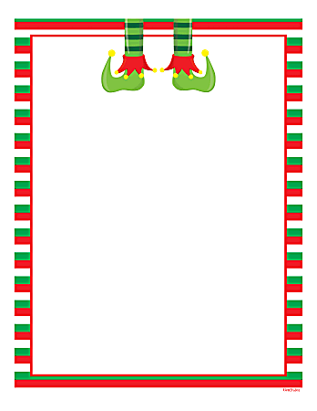 Geo Studios Holiday Themed Letterhead Paper Elf Stripes 8 12 x 11 Pack ...
