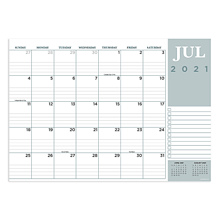 TF Publishing Medium Monthly Desk Pad Calendar, 12" x 17", Profess, July 2021 To June 2022