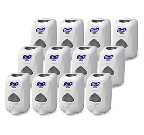 PURELL TFX Touch free Sanitizer Dispenser Automatic 1.27 quart Capacity Support 3 x C Battery White 12 Carton Office Depot