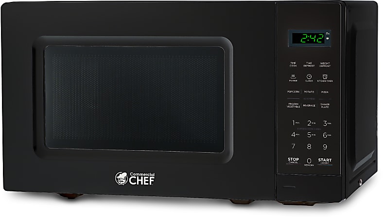 Commercial Chef Small Countertop Microwave With Digital Display,  0.7 Cu. Ft., Black