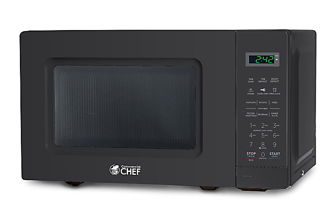 Commercial Chef Small Countertop Microwave With Digital Display,  0.7 Cu. Ft., Black