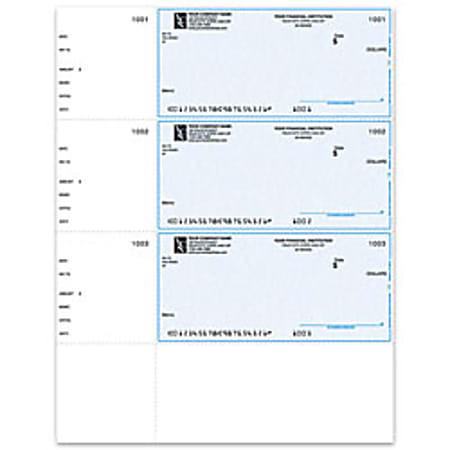 Custom Laser Multipurpose Wallet Checks For Quicken® / Quickbooks® / Microsoft®, 8 1/2" x 11", Box Of 250