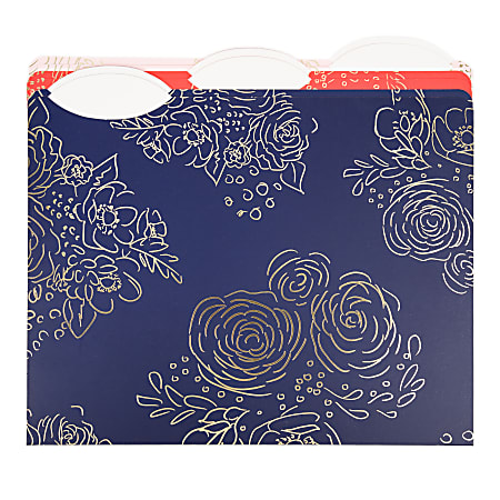 U Brands® Fashion File Folders, 1" Expansion, Letter Size, Bright Floral, Pack Of 6 Folders