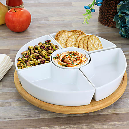 Gibson Elite Gracious Dining Piece Tidbit Dish Set With Rotating