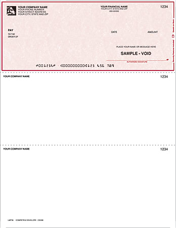 Custom Laser Multipurpose Voucher Checks For Parsons®, M.Y.O.B®, 8 1/2" x 11", Box Of 250