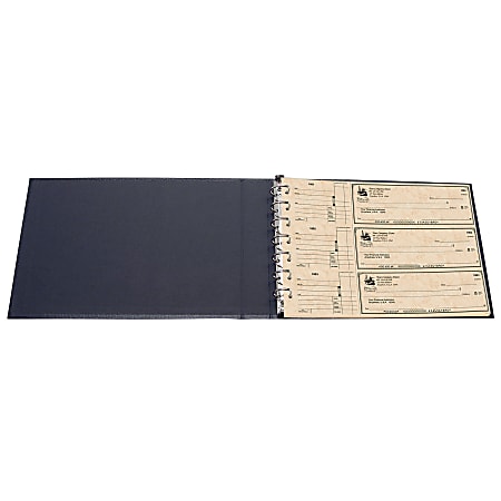 Custom Standard 3 To A Page Binder With Checks Black - Office Depot
