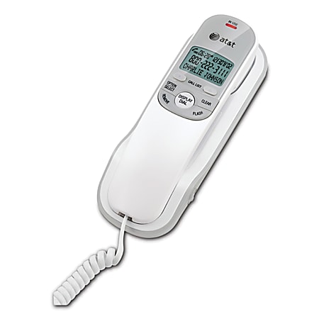 AT T TR1909 Corded Trimline Phone With Call WaitingCaller ID White ...
