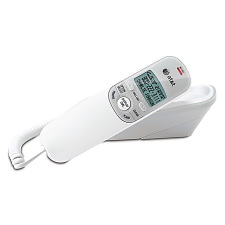 AT&T® TR1909 Corded Trimline Phone With Call Waiting/Caller ID, White