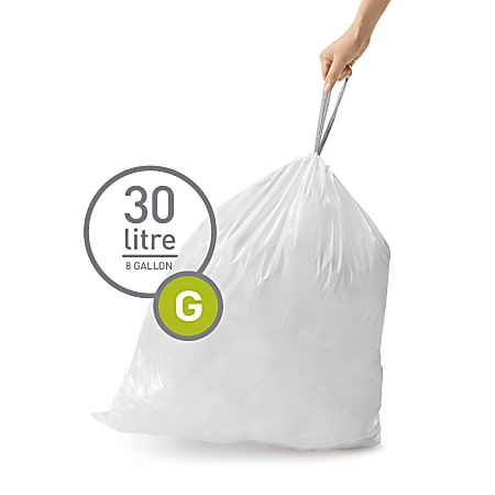 Hefty Made to Fit Trash Bags, Fits simplehuman Size G (8 Gallons