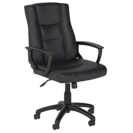 Bush Business Furniture Accord Ergonomic Bonded Leather Office Chair, Black, Standard Delivery