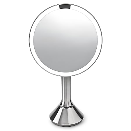 simplehuman Round Sensor Mirror, Brushed Silver