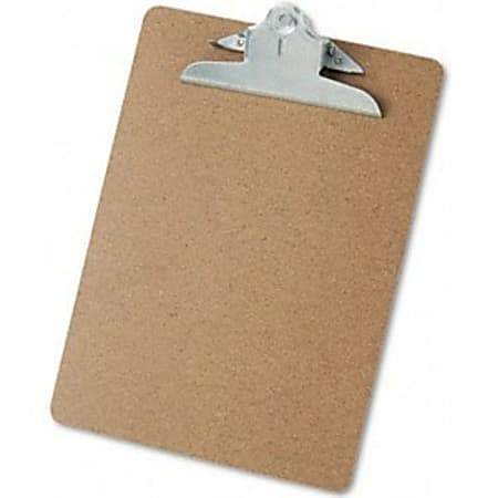 Universal Hardboard Clipboard - 1.25" Capacity - 8.5" x 11" - Hardboard - Brown