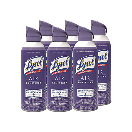 Air Sanitizer Spray, Light Breeze Scent, 10 oz Aerosol Can, 6/Carton