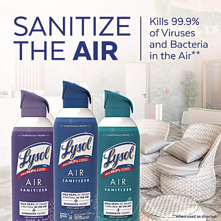 Air Sanitizer Spray, Light Breeze Scent, 10 oz Aerosol Can, 6/Carton
