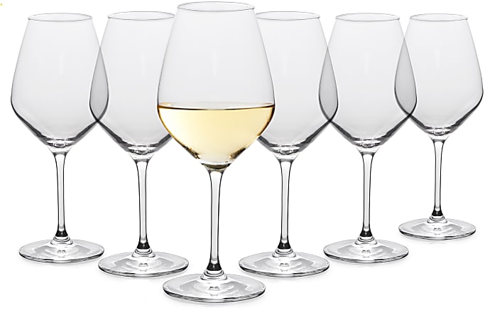 Table 12 White Wine Glasses, 14.5 Oz, Clear, Set Of 6 Glasses