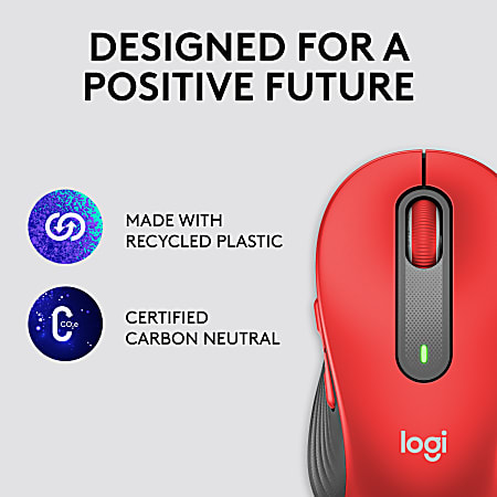 Logitech Signature M650 L Full Size Wireless Mouse Red 910 006358 