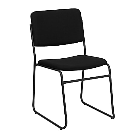 Flash Furniture HERCULES Series High-Density Stacking Chair With Sled Base, Fabric Upholstery, Black