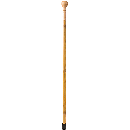 Brazos Walking Sticks™ Free-Form Turned-Knob Iron Bamboo Walking Cane, 40", Natural