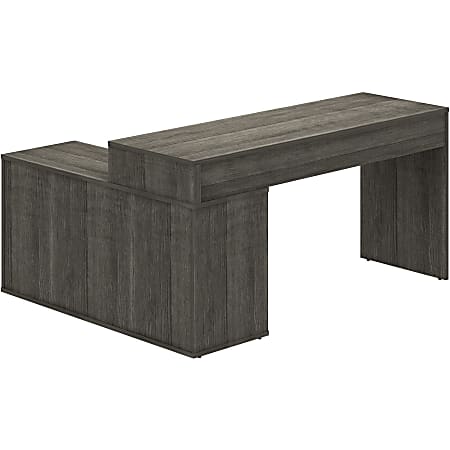 LYS L-Shape Workstation with Cabinet - For - Table TopLaminated L-shaped Top - 200 lb Capacity - 29.50