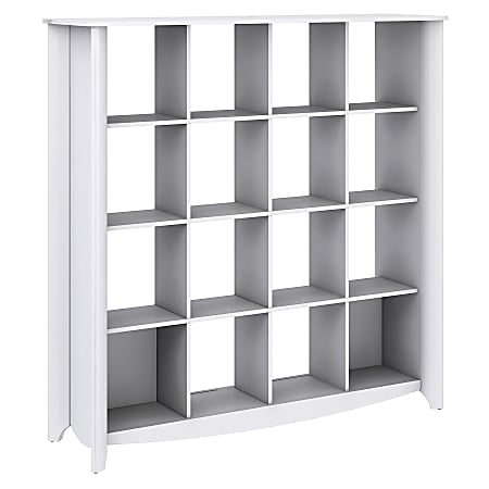 Bush Furniture Aero 16 Cube Bookcase/Room Divider, Pure White, Standard Delivery