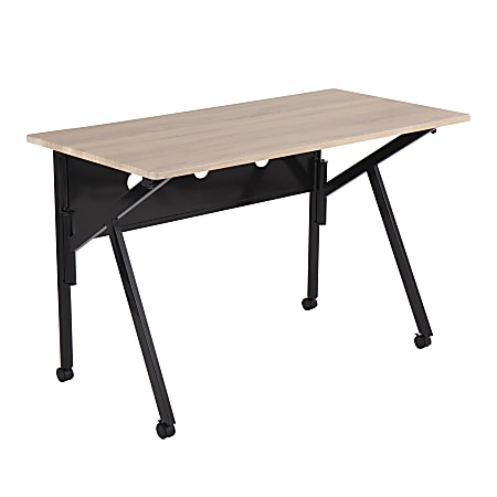 LumiSource K-Fold 48"W Writing Desk, Natural/Black