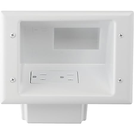 DataComm 45-0071-WH Recessed Low-Voltage Mid-Size Plate - Metal