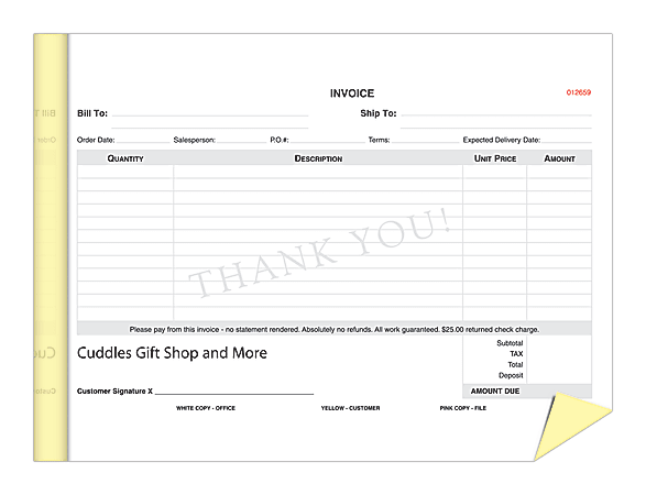 Custom Carbonless Business Forms, Create Your Own, Booklet, One Color Ink, 8 1/2” x 5 1/2”, 2-Part, Box Of 5 booklets, 50 forms Per Book