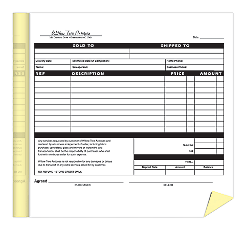 Custom Carbonless Business Forms, Create Your Own, Booklet, One Color Ink, 8 1/2” x 11”, 2-Part, Box Of 5 Booklets, 50 Forms Per Book