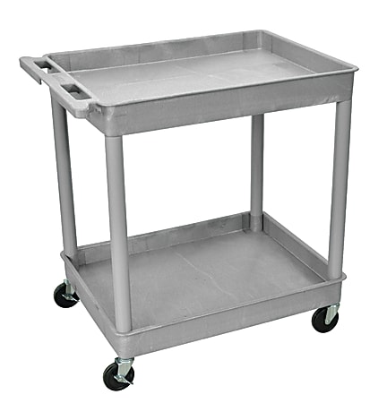 H. Wilson Plastic Tub Cart, 37 1/4"H x 32"W x 24"D, Gray